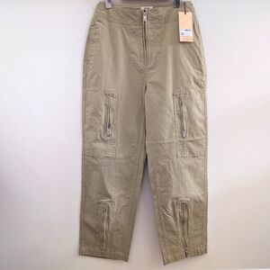 SCOTCH & SODA | Women's Tan Stretch Ripstop Straight Leg Relaxed Utility Pants